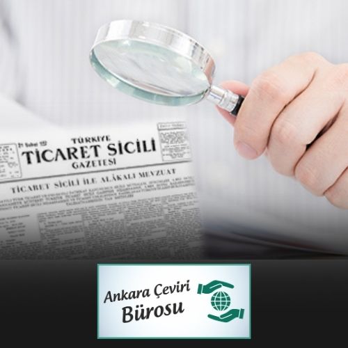 Ticaret Sicil Gazetesi Tercümesi